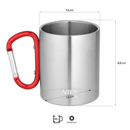 Hrnček s karabínou 300 ml červený Nils Camp NC17110 Hrnček s karabínou 300 ml červený Nils Camp NC17110