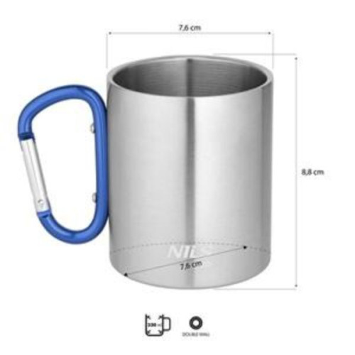 Kempingový hrnček 300 ml modrý s karabínou Nils Camp NC17110 Kempingový hrnček 300 ml modrý s karabínou Nils Camp NC17110