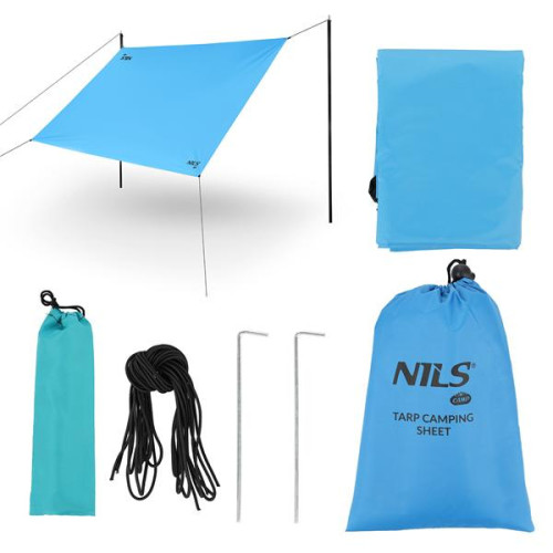Modrá cestovná plachta / tarp Nils Camp Modrá cestovná plachta / tarp Nils Camp