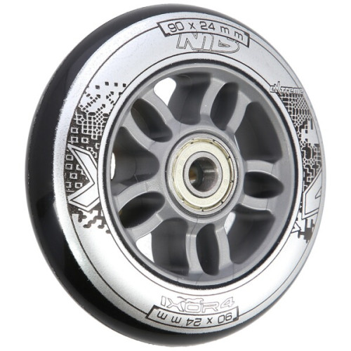 Kolieska PU čierne (4 ks) + ABEC-9 Chrome (8 ks) 