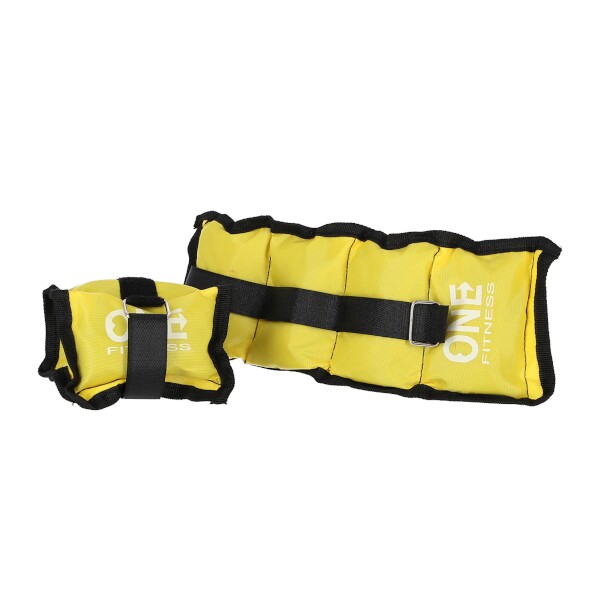 Závažie na zápästie a členky ONE FITNESS WW02, 2x1,5kg, žlté  Závažie na zápästie a členky ONE FITNESS WW02, 2x1,5kg, žlté