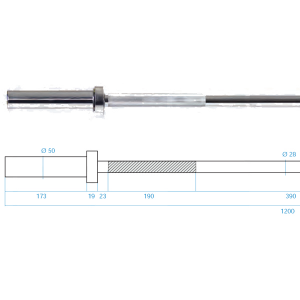 Olympijská tyč na cvičenie HMS Premium GO160, 120x5cm 