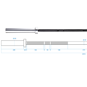 GCF450 CROSSFITOVÁ OSA 210CM x 50MM HMS PREMIUM 