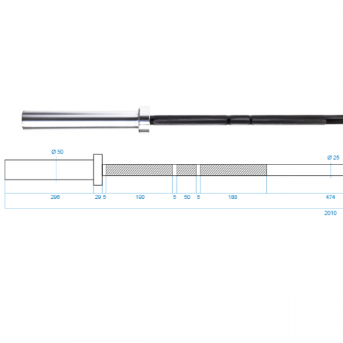 GCF450 CROSSFITOVÁ OSA 210CM x 50MM HMS PREMIUM 