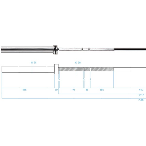 Olympijská tyč na cvičenie HMS PREMIUM GO685, 220cm x 50mm 