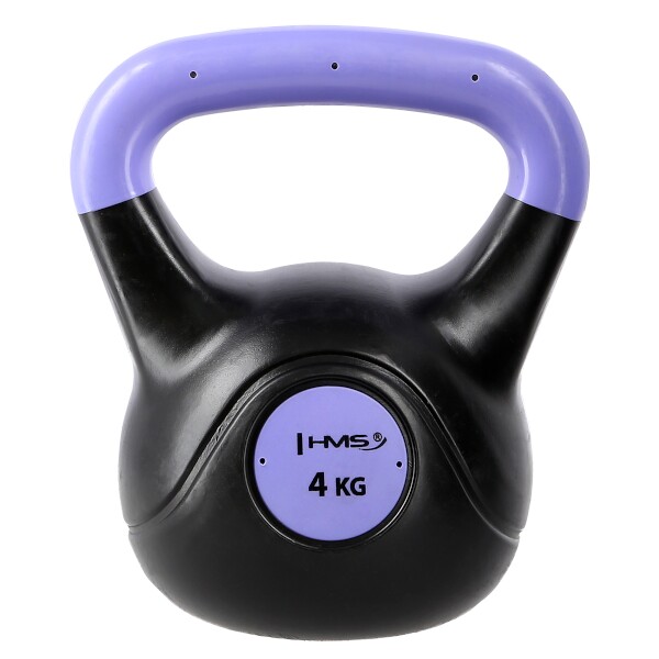 Plastový kettlebell HMS KPC 4 kg fialový  Plastový kettlebell HMS KPC 4 kg fialový