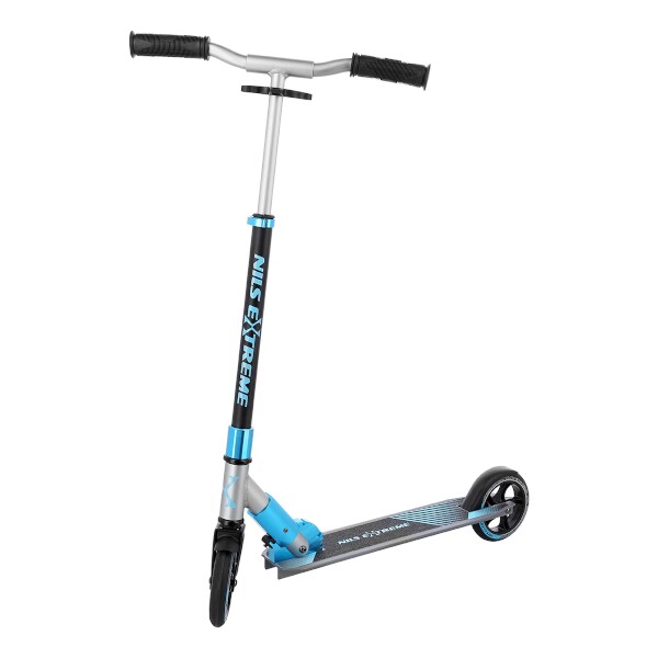 Skladacia kolobežka pre deti NILS Extreme HD145, grafit/modrá  Skladacia kolobežka pre deti NILS Extreme HD145, grafit/modrá