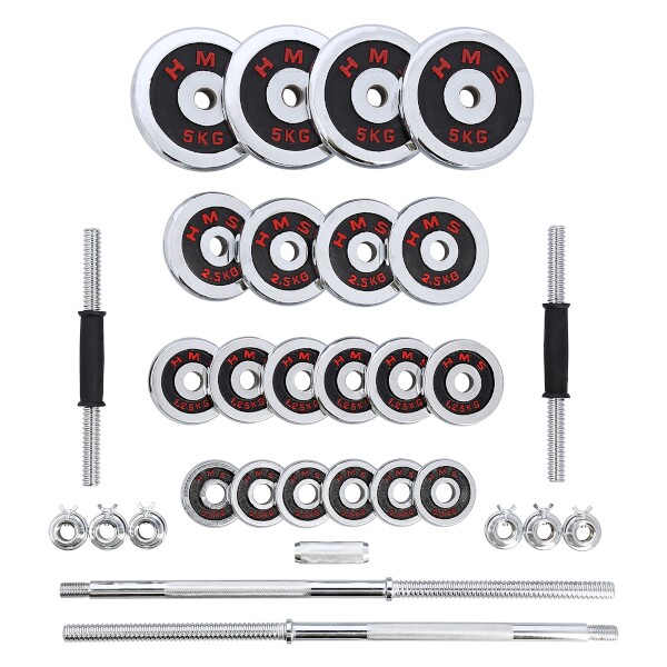 Sada činiek v kufri HMS STC50, 2x25 kg, chróm