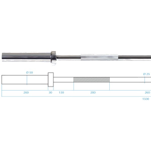 Olympijská tyč na cvičenie HMS Premium GO205, 150x5cm 