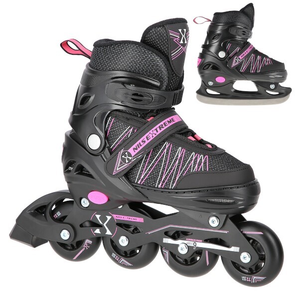 HMS Kolieskové korčule NILS Extreme NH11912 A 2v1, ružové