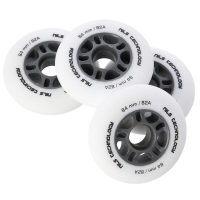 Matné kolieska na korčule NILS Extreme PU 84x24 82A, biela, 4 ks