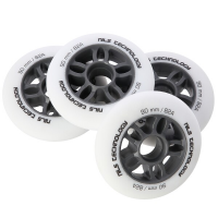 Matné kolieska na korčule NILS Extreme PU 90x24 82A, biela, 4 ks