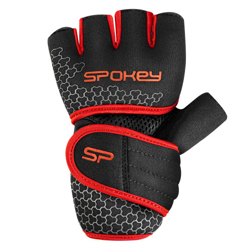 Spokey LAVA Neoprénové fitness rukavice, čierno-červené, veľ.. XS/S - M 