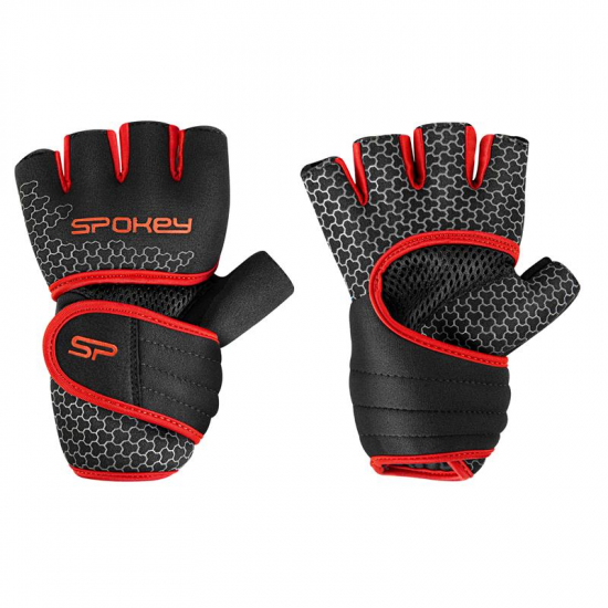 Spokey LAVA Neoprenové fitness rukavice, černo-červené, vel. XS/S SX/S 