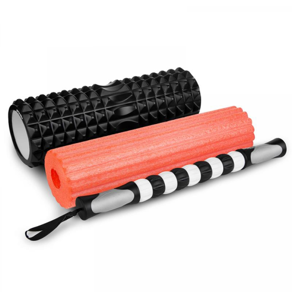 Spokey MIX ROLL Masážny fitness valec 3v1, čierno-červený Spokey MIX ROLL Masážny fitness valec 3v1, čierno-červený