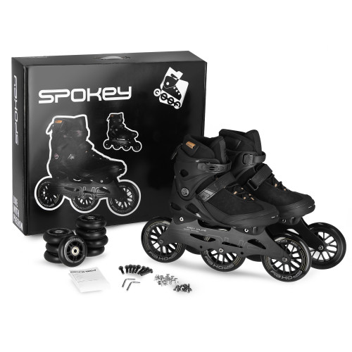 Spokey SHIFFTY PRO Kožené kolieskové korčule, čierne, ABEC11 Carbon, vel. 39 39 