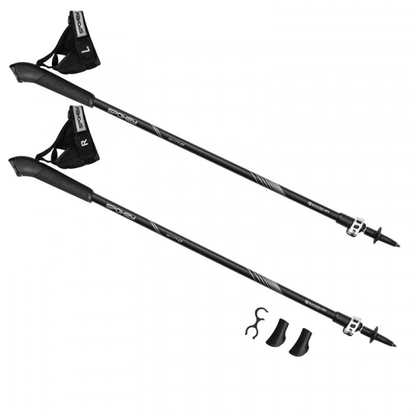 Spokey WIND Palice Nordic Walking 2-dielne, Easy click glove systém, čierne  Spokey WIND Palice Nordic Walking 2-dielne, Easy click glove systém, čierne