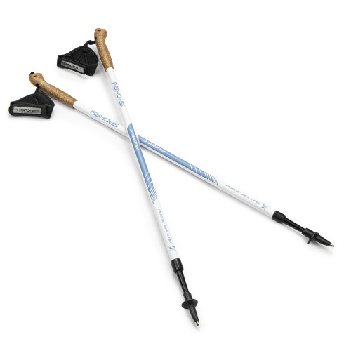 Spokey RUBBLE Nordic walking palice 2dielne, bielomodré 