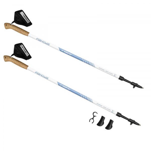 Spokey RUBBLE Nordic walking palice 2dielne, bielomodré Spokey RUBBLE Nordic walking palice 2dielne, bielomodré