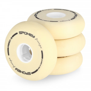 Spokey PU 76 mm Náhradné kolieska na korčule FREESPO WHITE SET, 4 ks 