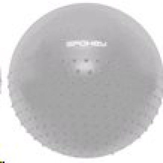 Spokey HALF FIT Gymnastický míč 2v1 masážní, 55 cm včetně pumpičky, šedý 