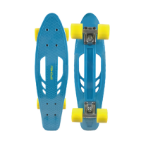 Spokey FISH Pennyboard so svietacimi LED kolečkami, modrý