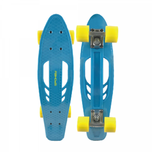 Spokey FISH Pennyboard so svietacimi LED kolečkami, modrý 