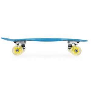 Spokey FISH Pennyboard so svietacimi LED kolečkami, modrý 