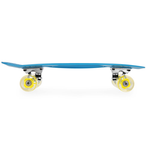 Spokey FISH Pennyboard so svietacimi LED kolečkami, modrý 