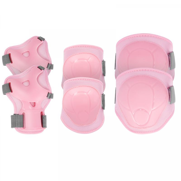 Spokey BUFFER II Detské chrániče sada, 3-dielne, ružové, vel. M M Spokey BUFFER II Detské chrániče sada, 3-dielne, ružové, vel. M M