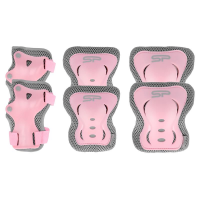 Spokey SHIELD 3dielna sada detských chráničov, ružové, veľ. M