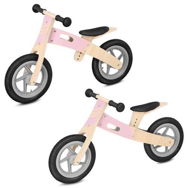 Spokey WOO-RIDE DUO Detské drevené odrážadlo 2v1, ružové  Spokey WOO-RIDE DUO Detské drevené odrážadlo 2v1, ružové