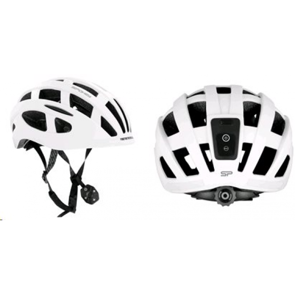 Spokey POINTER PRO Prilba na bicykel s LED blikačkou a blinkrom, 55-58cm, biela Spokey POINTER PRO Prilba na bicykel s LED blikačkou a blinkrom, 55-58cm, biela