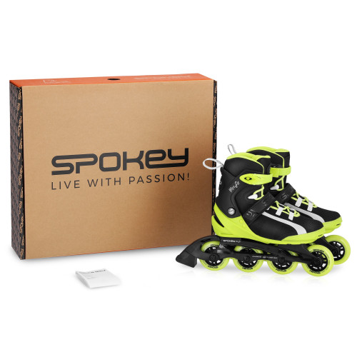 Spokey MrsFIT Dámske fitness kolieskové korčule, čierno-žlté, ABEC7 Carbon, veľ. 36-41 