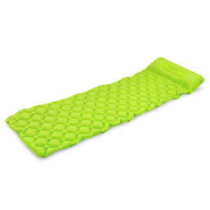 Spokey AIR BED PILLOW Nafukovací matrace s polštářkem, 190 x 60 x 6 cm, R-Value 2.5, zelená 