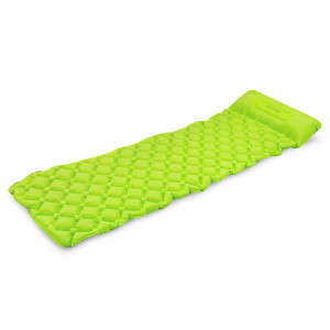 Spokey AIR BED PILLOW Nafukovací matrac s poštárom, 190x60x6 cm, R-Value 2.5, zelená 