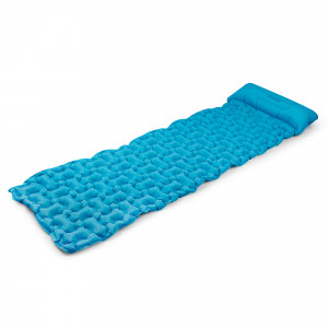 Spokey AIR BED PILLOW BIG Nafukovací matrace s polštářkem, 213 x 62 x 6 cm, R-Value 2.5, modrá 