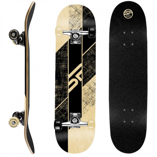 Spokey SKALLE II Skateboard 78,7 x 20 cm, ABEC7, černo-žlutý 