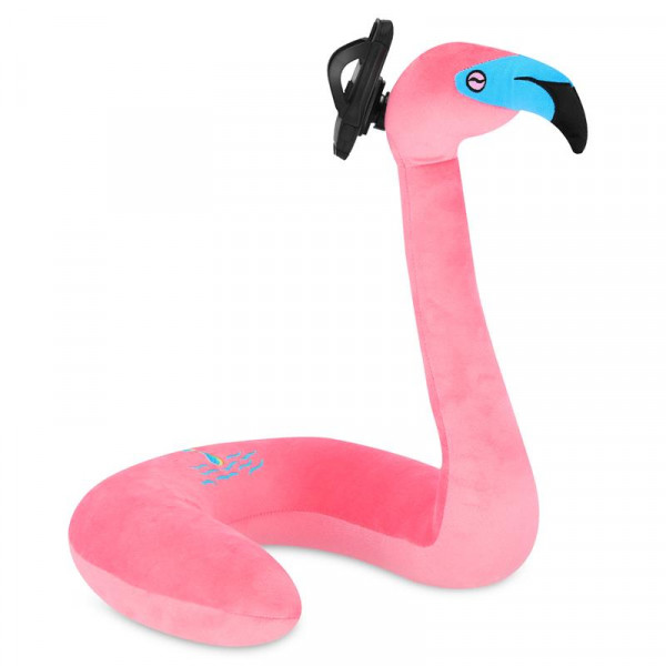 Spokey SERPENTE Detský cestovný vankúš v tvare plameňáka s držákom na telefón Spokey SERPENTE Detský cestovný vankúš v tvare plameňáka s držákom na telefón