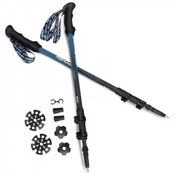 Spokey CARBON Trekingové palice karbonové 3-dielne, čierno-modré Spokey CARBON Trekingové palice karbonové 3-dielne, čierno-modré