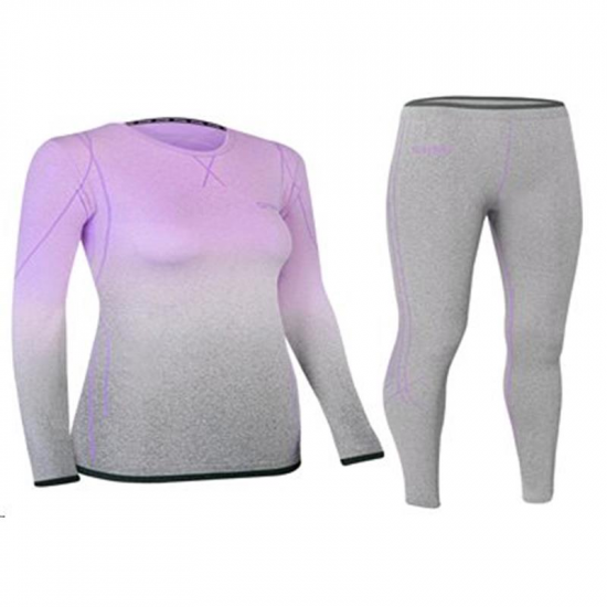 Spokey FLORA Set dámského termoprádla - triko a spodky, fialovo-šedá, vel. L/XL L/XL 