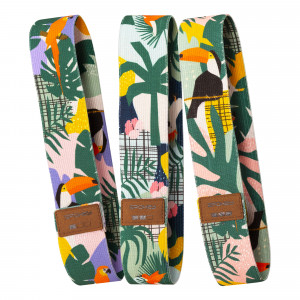 Spokey HOME JUNGLE SET Sada 3 posilovacích bavlněných gum + obal 