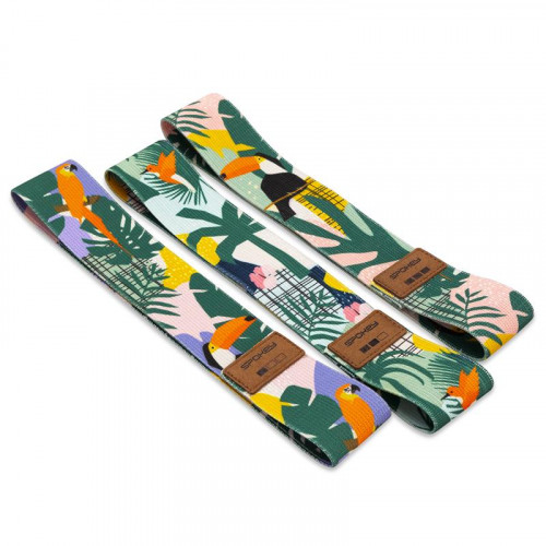 Spokey HOME JUNGLE SET Sada 3 posilovacích bavlněných gum + obal 