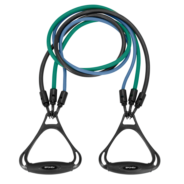 Spokey BACKER SET Nastaviteľný gumový expandér, 6,5 - 33,5 kg Spokey BACKER SET Nastaviteľný gumový expandér, 6,5 - 33,5 kg