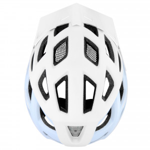 Spokey POINTER Cyklistická přilba s LED blikačkou, 58-61 cm, bílo-modrá 