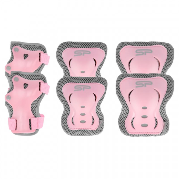 Spokey SHIELD 3dielna sada detských chráničov, ružové, veľ. M Spokey SHIELD 3dielna sada detských chráničov, ružové, veľ. M
