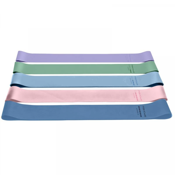 Spokey ARTIO SET Posilňovacie gumy na cvičenie + obal, pastelové farby