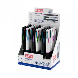 Spokey EASY 4COLOURS Čtyřbarevné kuličkové pero, čtyři barvy náplně, 0,7 mm, 24 ks v balení 