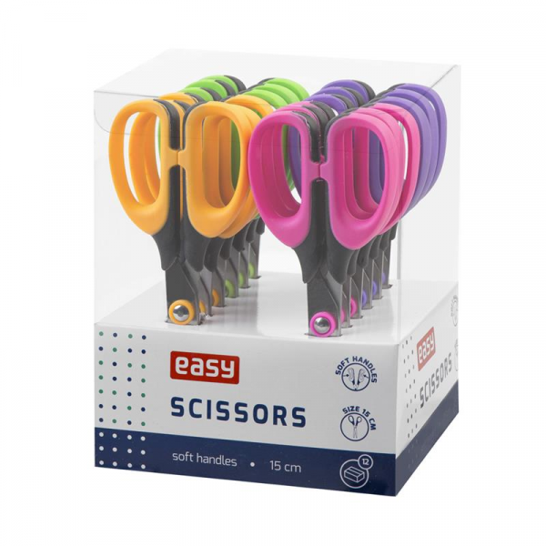 Spokey Nůžky s měkkým úchytem, pogumované 15 cm, 12 ks Spokey Nůžky s měkkým úchytem, pogumované 15 cm, 12 ks