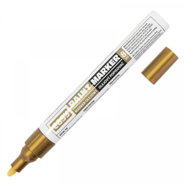 Spokey EASY PAINTMARKER Olejový popisovač s kulatým hrotem zlatý, 10 ks v balení